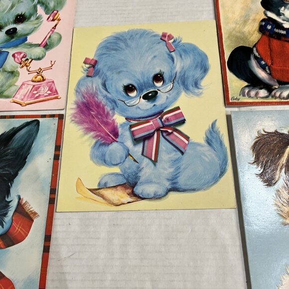Vintage Precious Pets Coby Greeting Cards Dogs Puppys 1970 Lot of 5 Unused - Picture 6 of 16